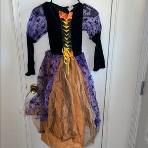 Kids Witch Costume with Purple and Orange Accents